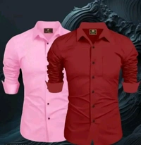 Men Formal Shirts - Magenta / Fuchsia, L