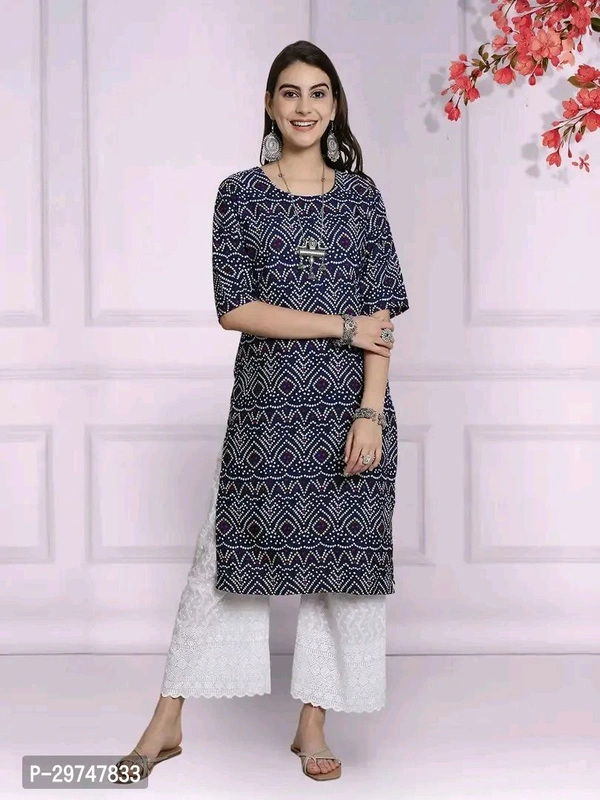 Cottan Top Printed Kurte  - XXL, Gray