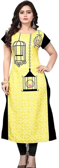 Cotton Blend Cottan Kurte - XXL, Yellow