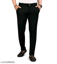 Cottan Blend  Regular fit formal trousers Paints - Black, M