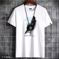 Cotton T Shirt  MENS COTTON PRINTED T-SHIRTS - L, White