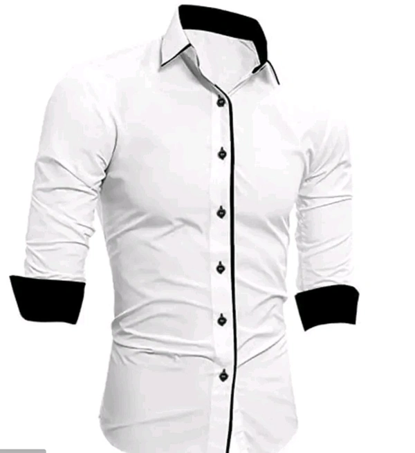 Cotton Shirt  Cottan Formal Shirt  - Black, M
