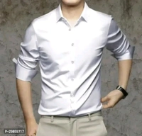 Cotton Shirt for Mens || Plain Solid Full Sleeve Shirt || Regular Fit Plane Casual Shirts for Men.  - XL, Dove Gray