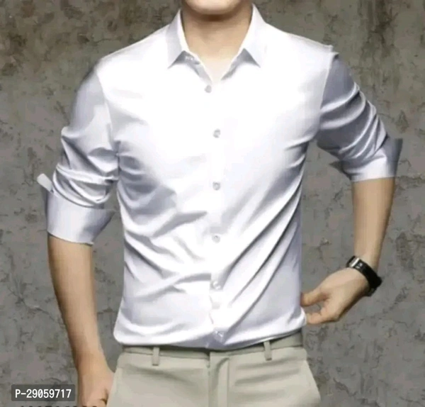 Cotton Shirt for Mens || Plain Solid Full Sleeve Shirt || Regular Fit Plane Casual Shirts for Men.  - XL, Dove Gray