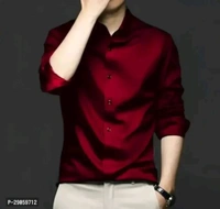 Cotton Shirt for Mens || Plain Solid Full Sleeve Shirt || Regular Fit Plane Casual Shirts for Men.  - M, Magenta / Fuchsia
