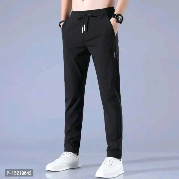 Cottan  Multicoloured Polyester Blend Regular Track Pants - Black