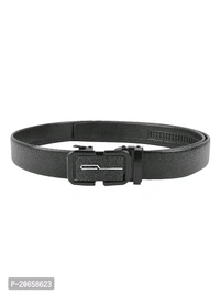 Zeroda  ZEVORA Men's Casual,Formal Leather Auto Lock Buckle  - Black