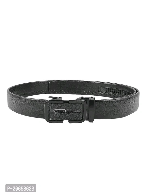 Zeroda  ZEVORA Men's Casual,Formal Leather Auto Lock Buckle  - Black