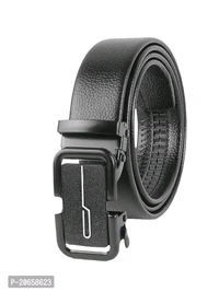 Zeroda  ZEVORA Men's Casual,Formal Leather Auto Lock Buckle  - Black