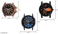 Stylish Men Glamour Brown Leather Analog Latest Watches gifted Man combo set - Free Size