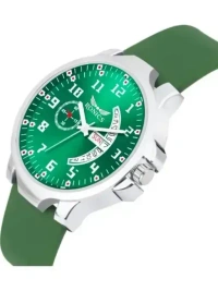 Ronics Green dail Green strep Antique 2.0 Day & Date Softest Silicone Strap Analog Watch for Men & Boys - Green, FREE