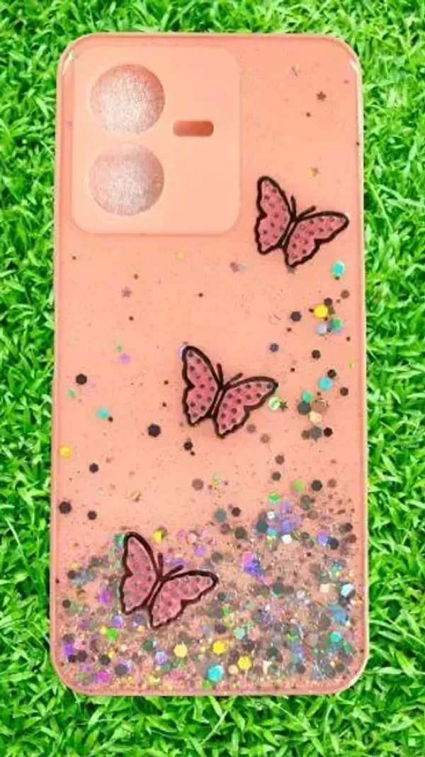 VIVO Y22 FANCY Mobile Back Case , Non Moving Glitter Cover for Girls & Women Soft TPU Shockproof Anti Scratch Drop Protection Cover