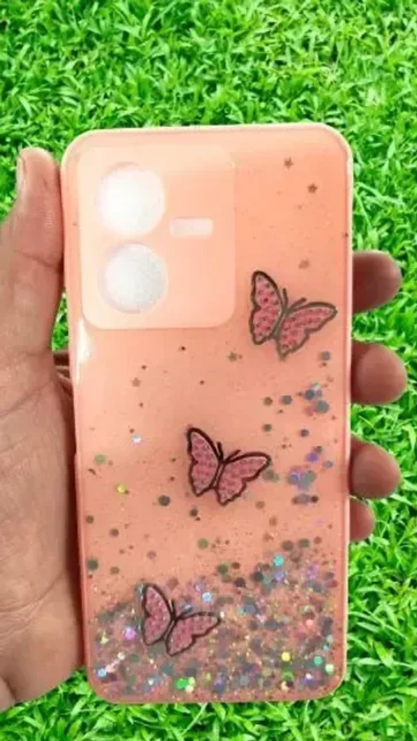 VIVO Y22 FANCY Mobile Back Case , Non Moving Glitter Cover for Girls & Women Soft TPU Shockproof Anti Scratch Drop Protection Cover