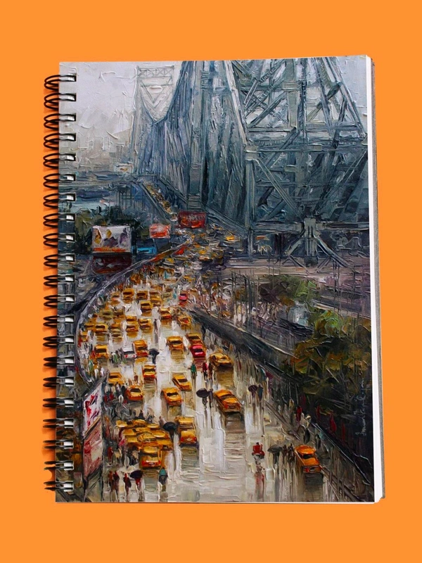 Koliketa Notebook— Nostalgic Kolkata (Howrah Bridge) - Wairo Spiral Bainding, 7"×5"×0.5"