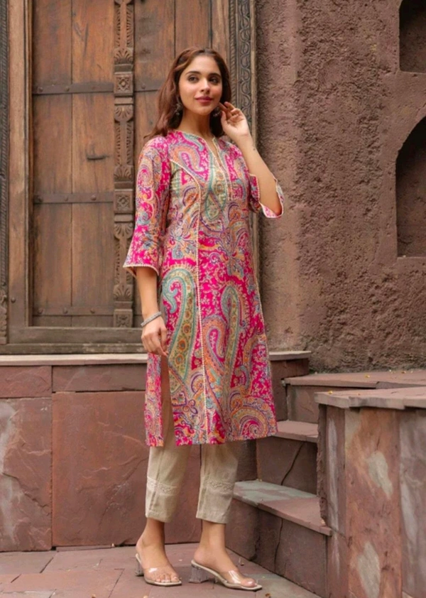 Tabeedah Women Self Design Pakistani Kurta  - XXL