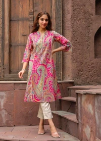 Tabeedah Women Self Design Pakistani Kurta  - XXL