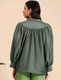  Mast & Harbour Women Solid Casual Green Shirt  - S