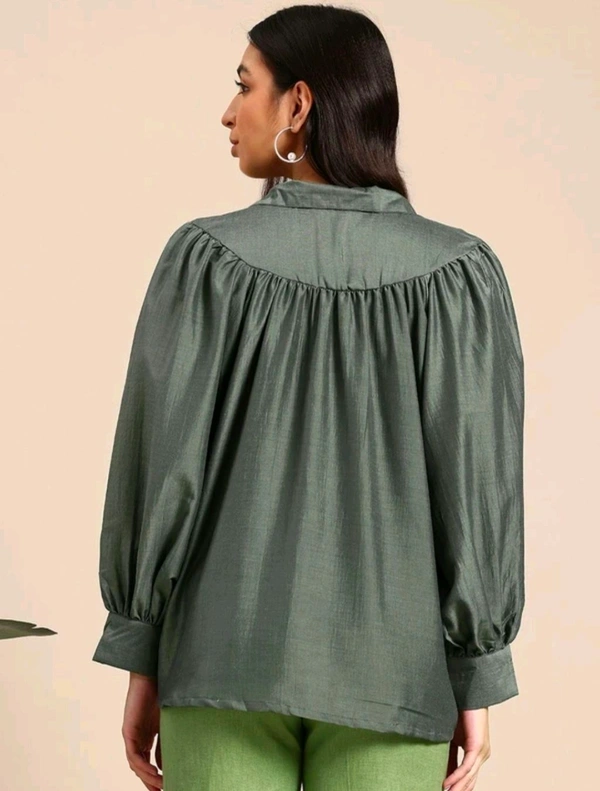  Mast & Harbour Women Solid Casual Green Shirt  - S