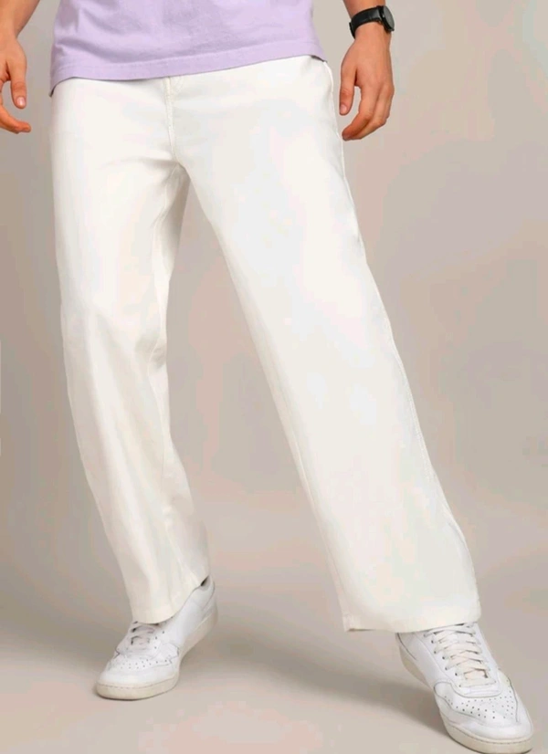 MONTREZ Straight Fit Men White Jeans  - White, 28