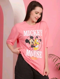  DreamBe Printed Women Round Neck Pink T-Shirt  - Pink Salmon, S