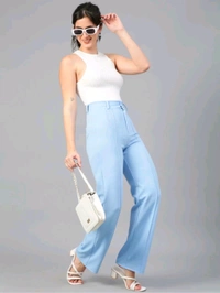  KOTTY Regular Fit Women Light Blue Trousers  - Aquamarine Blue, 30