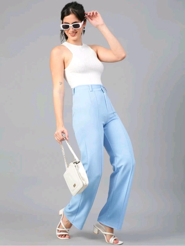 KOTTY Regular Fit Women Light Blue Trousers  - Aquamarine Blue, 30