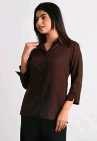  MAGHMA Women Solid Casual Brown Shirt - Carnaby Tan, L