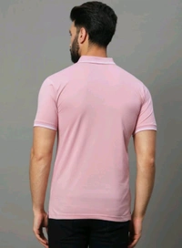UNIBERRY Solid Men Polo Neck Pink T-Shirt  - M