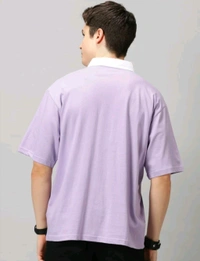 THE HOLLANDER Solid Men Polo Neck Purple T-Shirt - S
