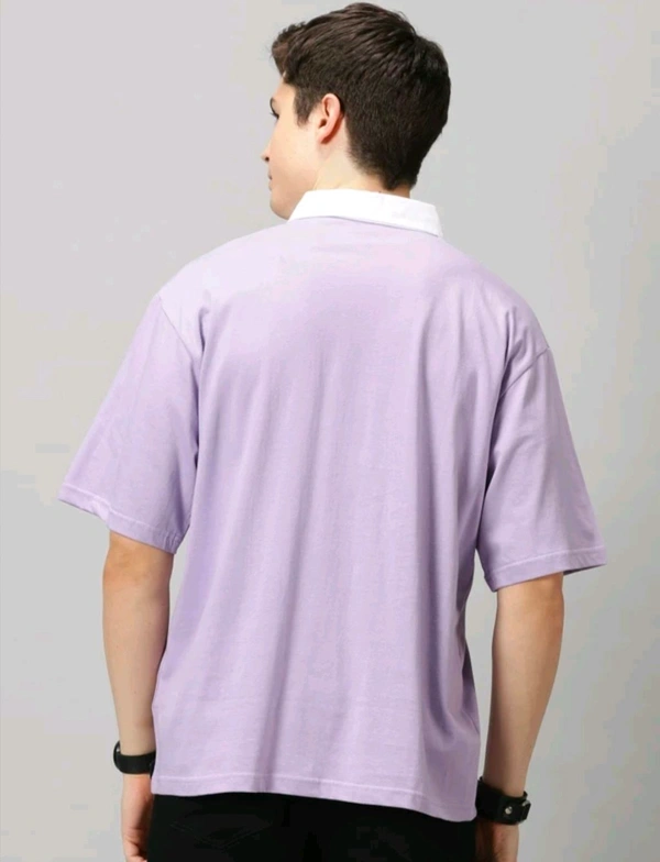 THE HOLLANDER Solid Men Polo Neck Purple T-Shirt - S