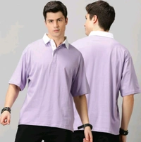 THE HOLLANDER Solid Men Polo Neck Purple T-Shirt - S
