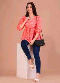 Shions Casual Printed Women Multicolor Top  - L