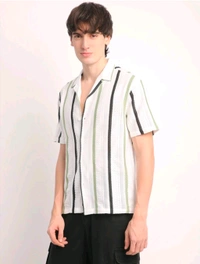  Voroxy Men Striped Casual Multicolor Shirt - S