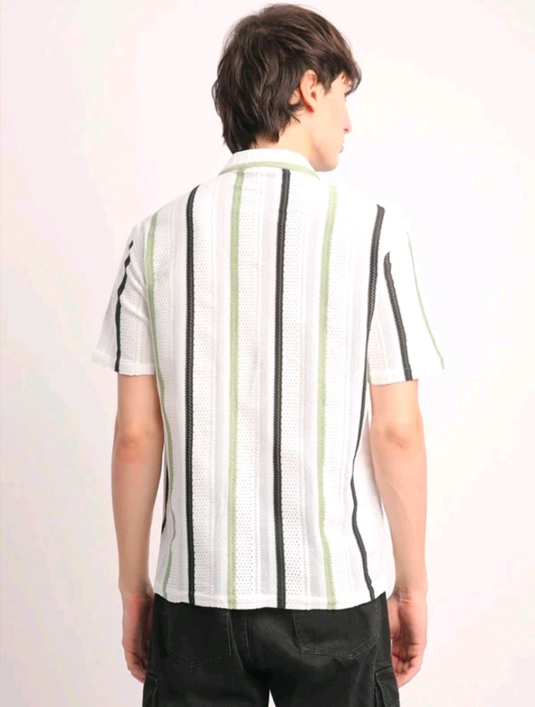  Voroxy Men Striped Casual Multicolor Shirt - M