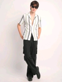  Voroxy Men Striped Casual Multicolor Shirt - M