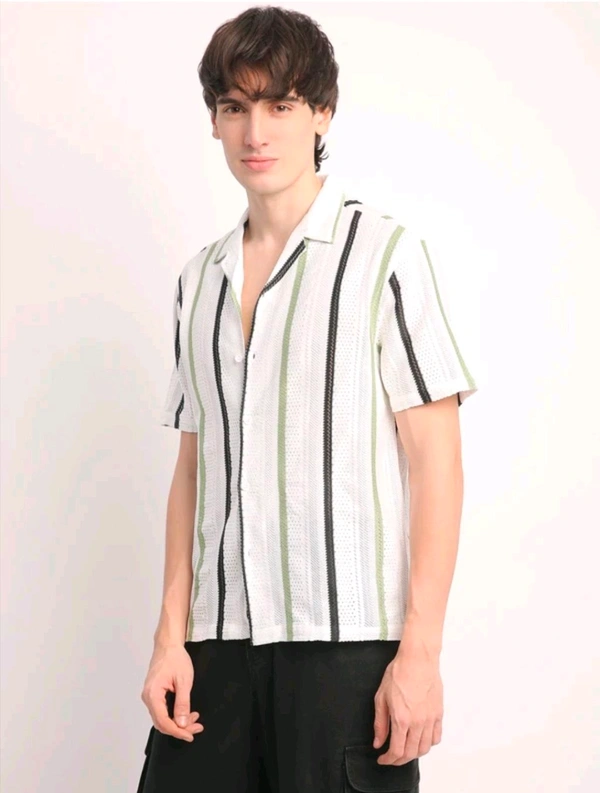  Voroxy Men Striped Casual Multicolor Shirt - L