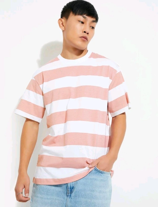 MAX Printed Men Round Neck Pink T-Shirt - M