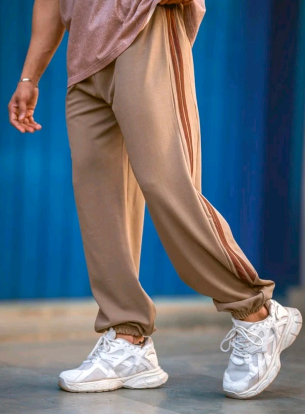  Jump Cuts Colorblock Men Brown Track Pants - Tan, L