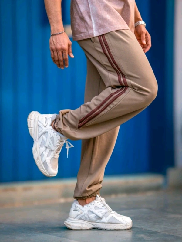  Jump Cuts Colorblock Men Brown Track Pants - Tan, XL