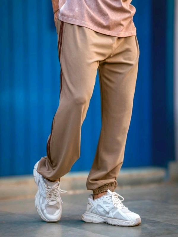  Jump Cuts Colorblock Men Brown Track Pants - Tan, XL