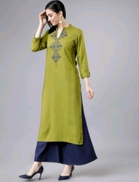 NEW STYLISH Women Embroidered Straight Kurta  - M