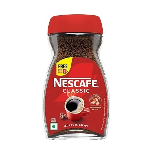 Nescafe Classic Instant Coffee -180g + Free Red Coffee Mug