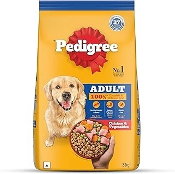 Pedigree Adult Dry Dog Food, Chicken & Vegetables, 3 kg,