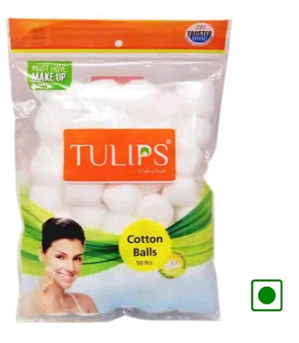 Tulip White Cotton Balls Zippouch 50U