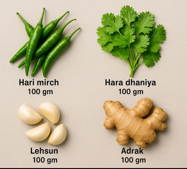 Combo - Mirch, Dhaniya, Lehsun, Adrak