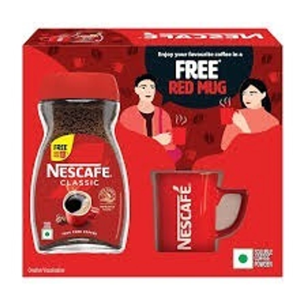 Nescafe Classic Instant Coffee -180g + Free Red Coffee Mug