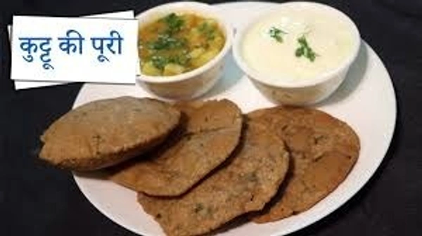 Vrat Special Thali (Kuttu Poori 5pc + Aloo Tamatar ki Sabji+ Meetha Dahi)