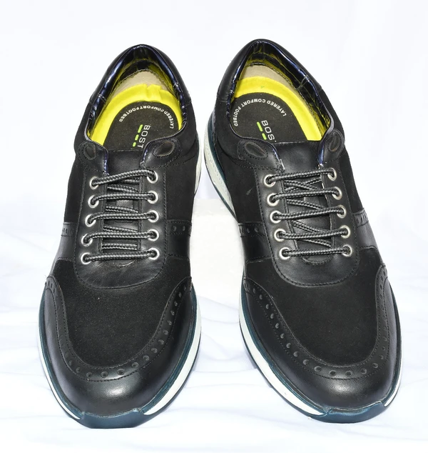 EXPORT LEATHER SHOES Corporate Casuals For Men  (Black) - 9 (26.6-27.3) Lenth In CM