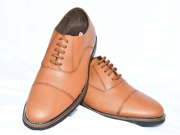 NUNN BUSH Derby Toe Cut Tan Formal Shoes - 8 (25.8-26.5) Lenth In CM