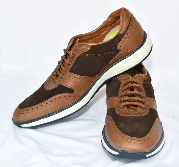 EXPORT LEATHER SHOES Corporate Casuals For Men  (Brown) - 10 (27.4-28.1) Lenth In CM